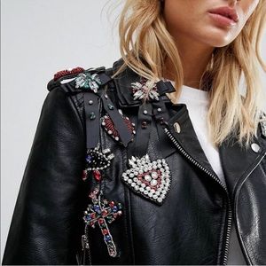 Embellished Leather Jacket